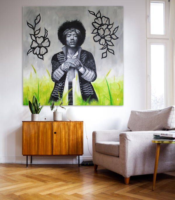 Schilderij Jimi Hendrix - Kunst - CLM Art